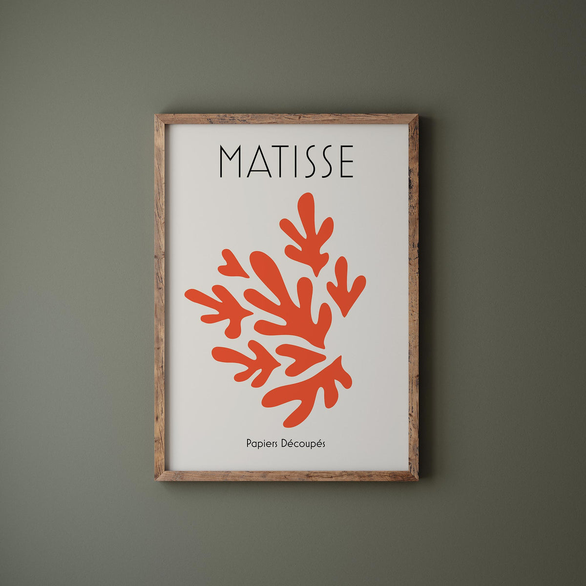 Henri Matisse Art Print, Red Paper Cut Out Wall Art, Vintage Famous Painting Reproduction, Minimalistic Living Room Poster, Pastel Art Print
