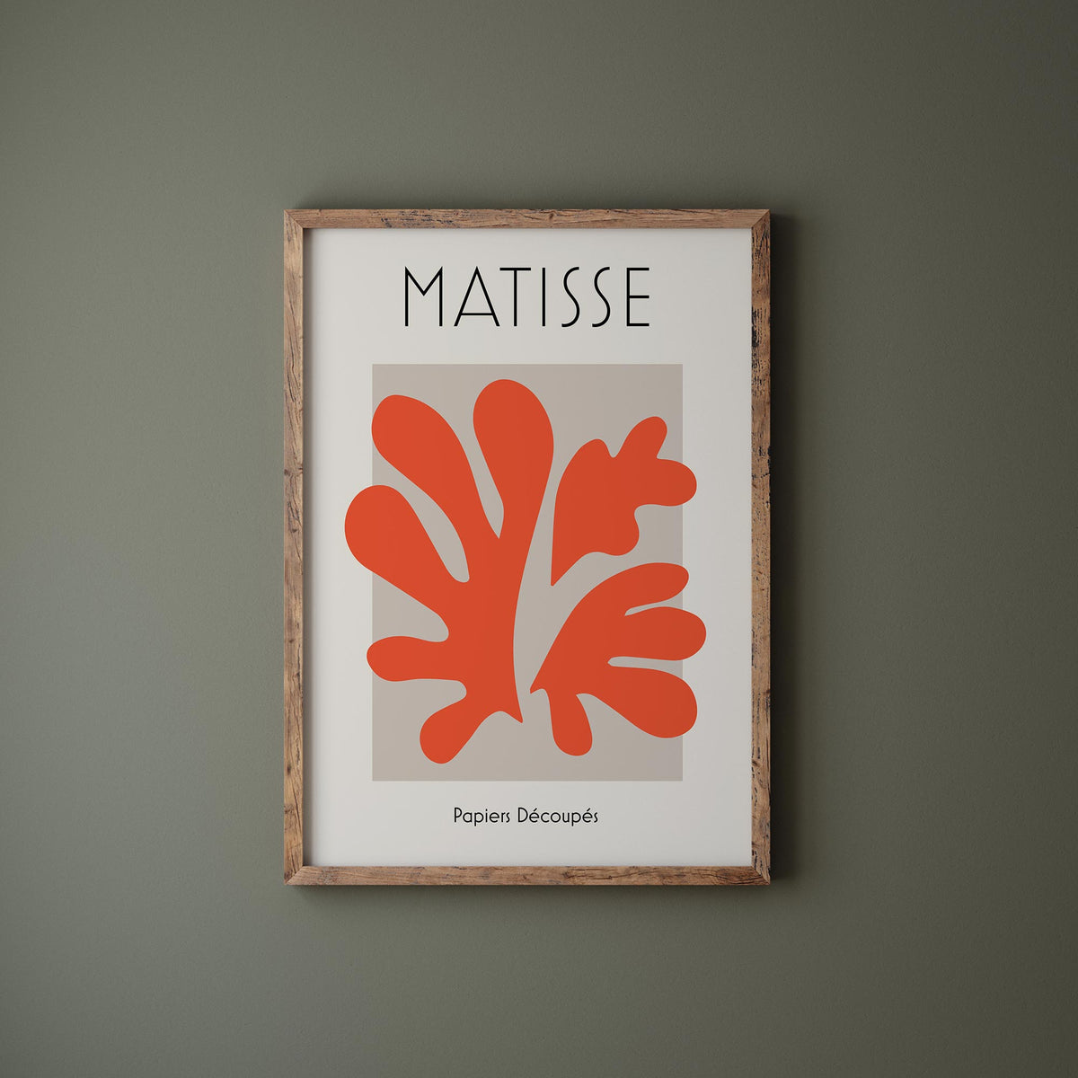Henri Matisse Art Print, Red Cut Out Wall Art, Vintage Famous Painting Reproduction, Minimalistic Living Room Poster, Pastel Color Art Print