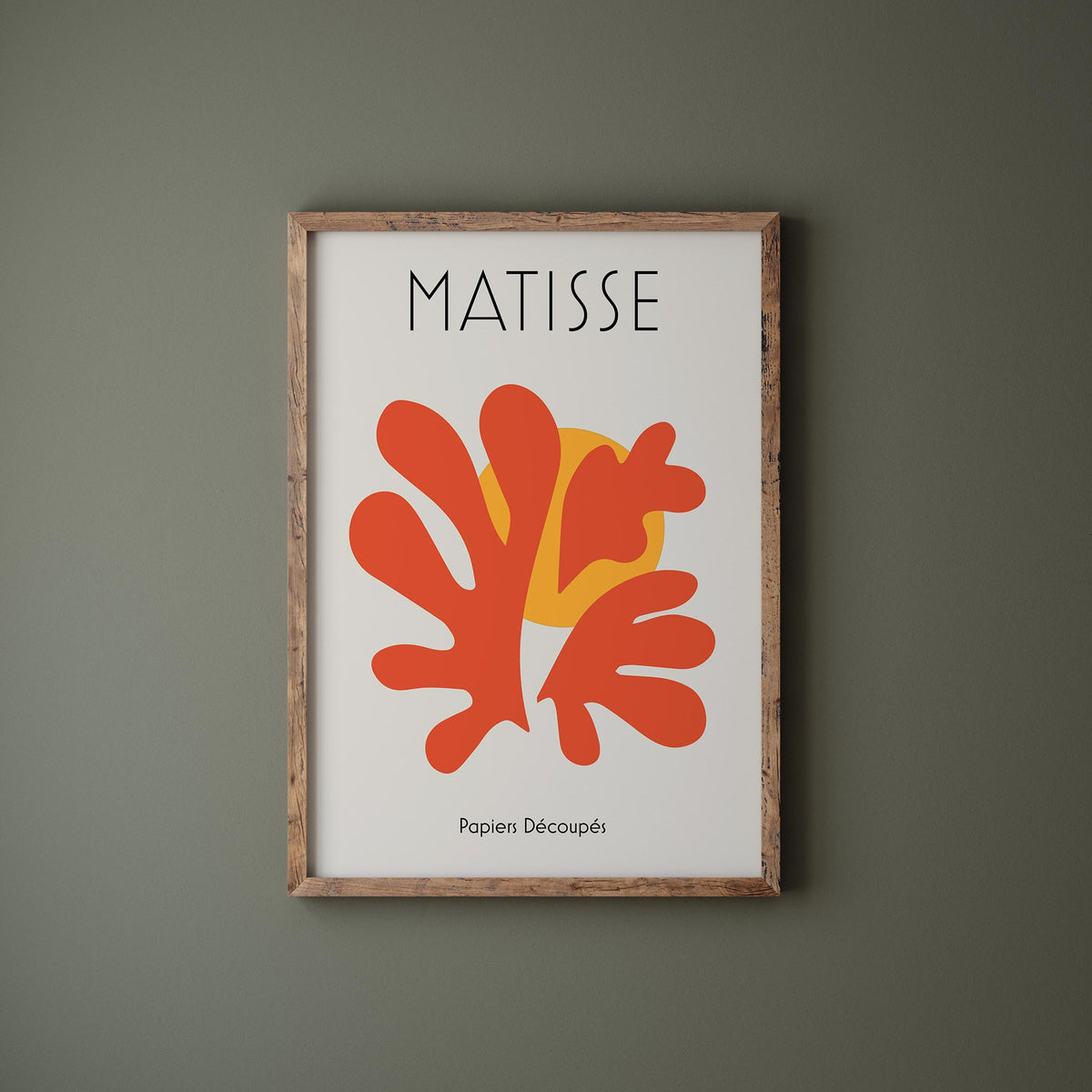 Henri Matisse Art Print, Red & Yellow Minimalist Wall Art, Abstract Modern Art Print for Living Room, Christmas Gift for Art Lovers