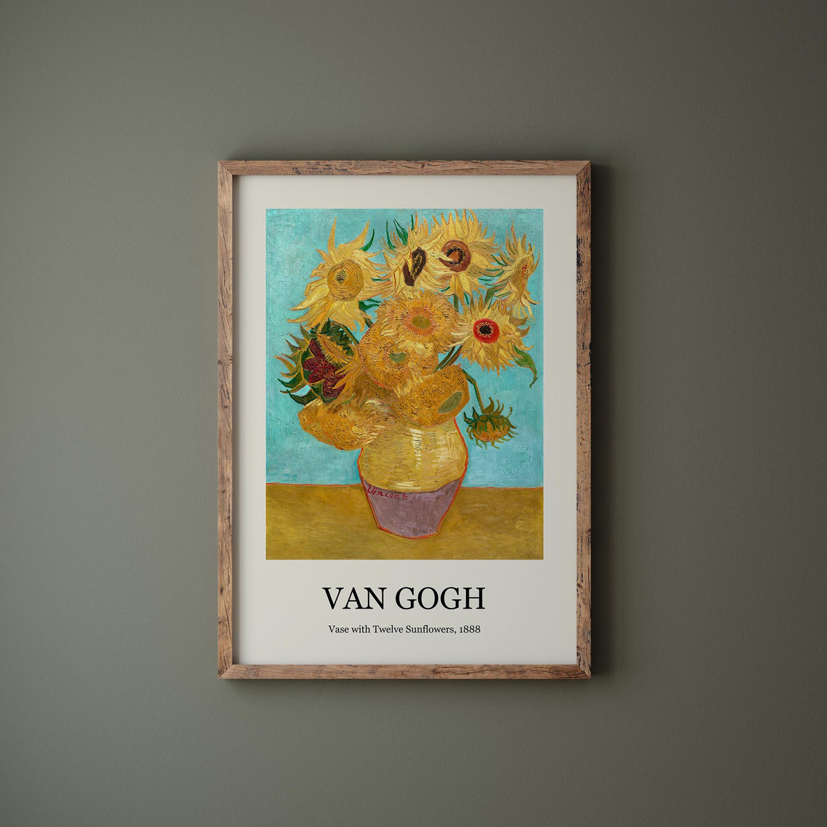 Van Gogh Exhibition Art Print, Vase with Twelve Sunflowers (1888), Antique Famous Painting Reproduction, Modern Museum Wall Art