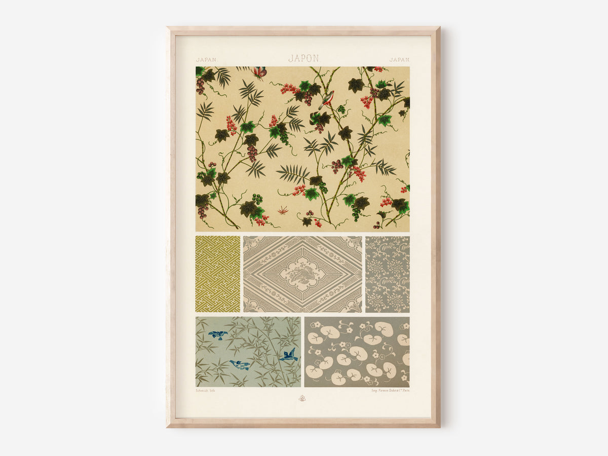 Japan Pattern by Albert Racinet, Vintage Japanese Patterns, Antique Asian Print, Japan Style Poster, 1800s, Art Lover Gift, Moving in Gift