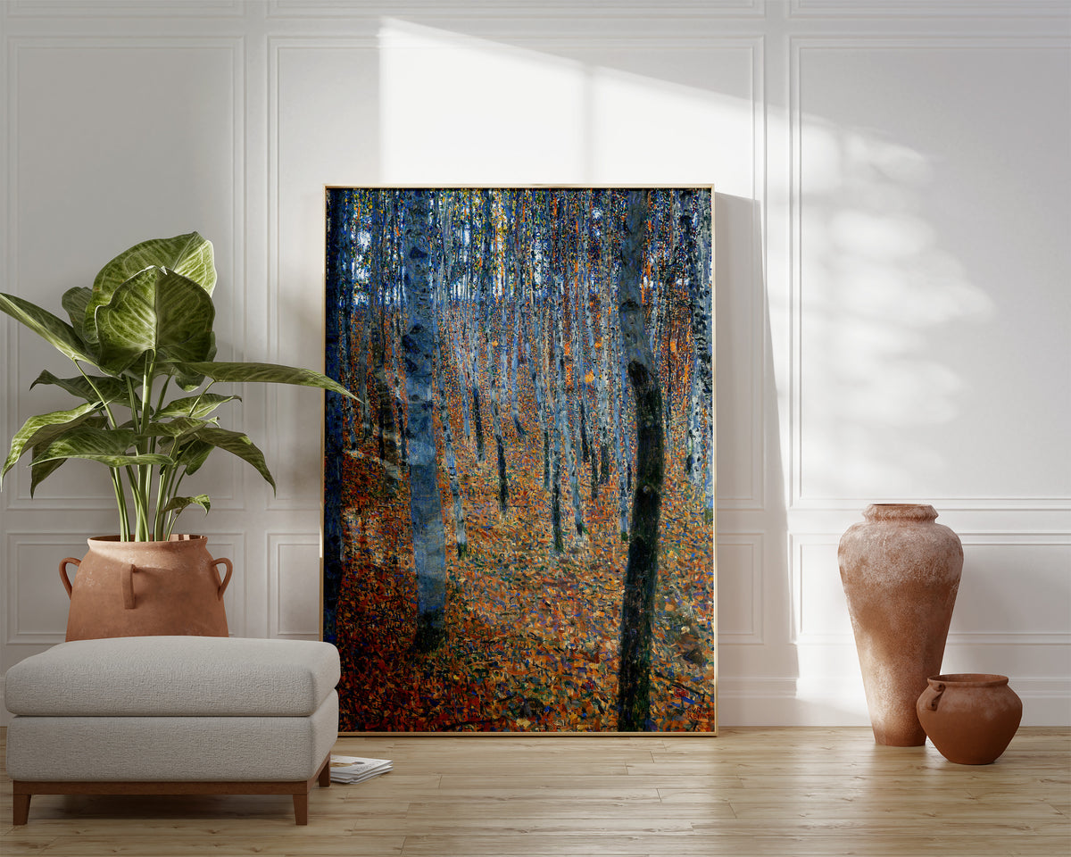 Gustav Klimt Painting, Art Nouveau Wall Art, Famous Artwork Print, "Beech Grove I" Reproduction, 1900s, Forest Painting, Art Lover Gift