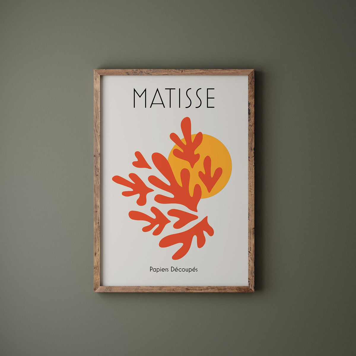 Henri Matisse Art Print, Red Paper Cut Out Wall Art, Vintage Famous Painting Reproduction, Minimalistic Living Room Poster, Pastel Art Print