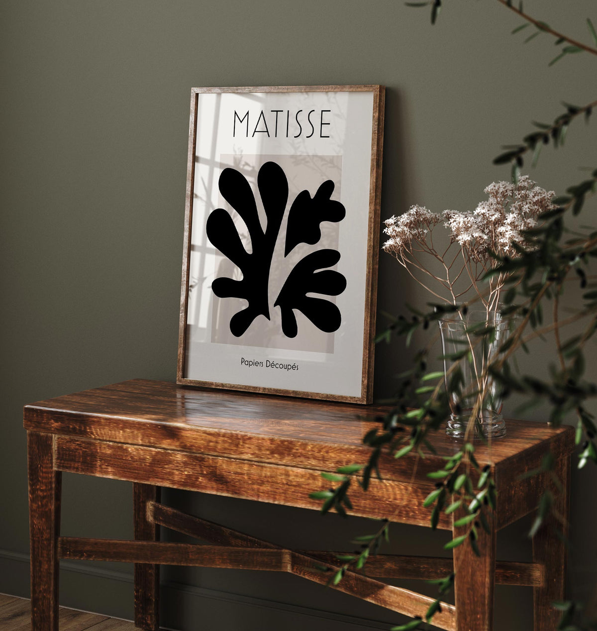 Black Abstract Art Print, Henri Matisse Cut Out Wall Art, Vintage Famous Painting Reproduction, Minimalist Living Room Poster