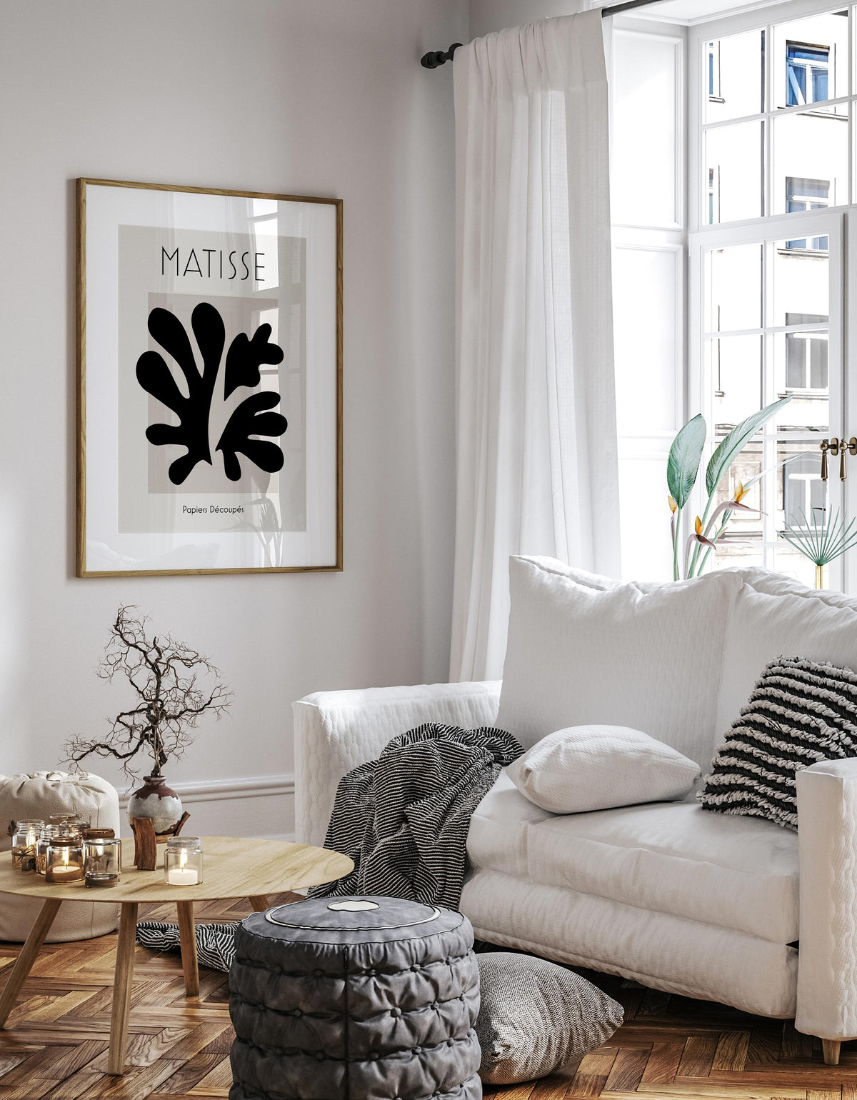 Black Abstract Art Print, Henri Matisse Cut Out Wall Art, Vintage Famous Painting Reproduction, Minimalist Living Room Poster