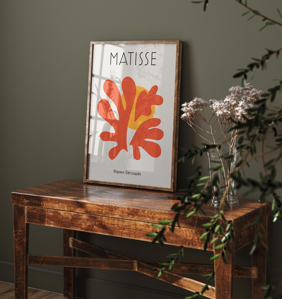 Henri Matisse Art Print, Red & Yellow Minimalist Wall Art, Abstract Modern Art Print for Living Room, Christmas Gift for Art Lovers