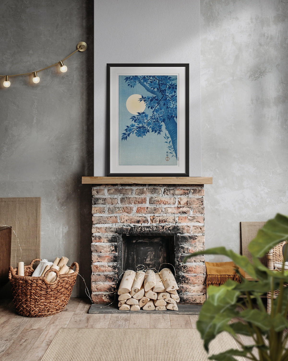 Vintage Japanese Art Print by Ohara Koson, Vintage Art Reproduction, Blossoming Cherry on a Moonlit Night, Art Lover Gift, Moving in Gift