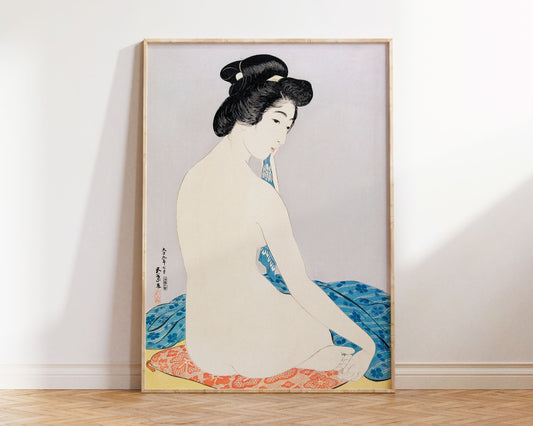 Vintage Japanese Nude Print, Woman After a Bath (1920) by Goyō Hashiguchi, Antique Japan Painting, Asian Wall Art, Art Lover Gift