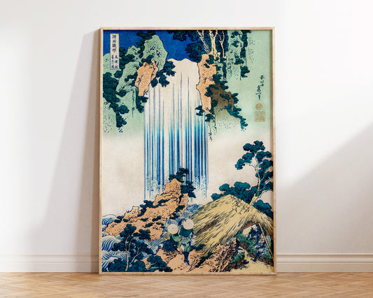 Japanese Art Print "Yoro Waterfall" by Katsushika Hokusai, Vintage Ukiyo-e Style Painting Reproduction, Antique Asian Wall Art