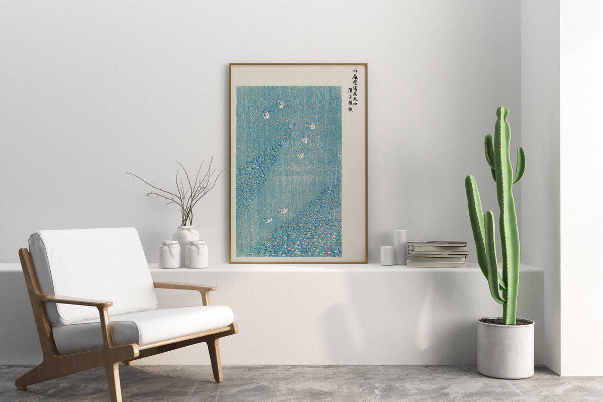 Vintage Japanese Art Print, Woodblock Wall Art by Taguchi Tomoki, Minimalistic Art, Japandi Wall Hanging, 1800s, Art Lover Gift
