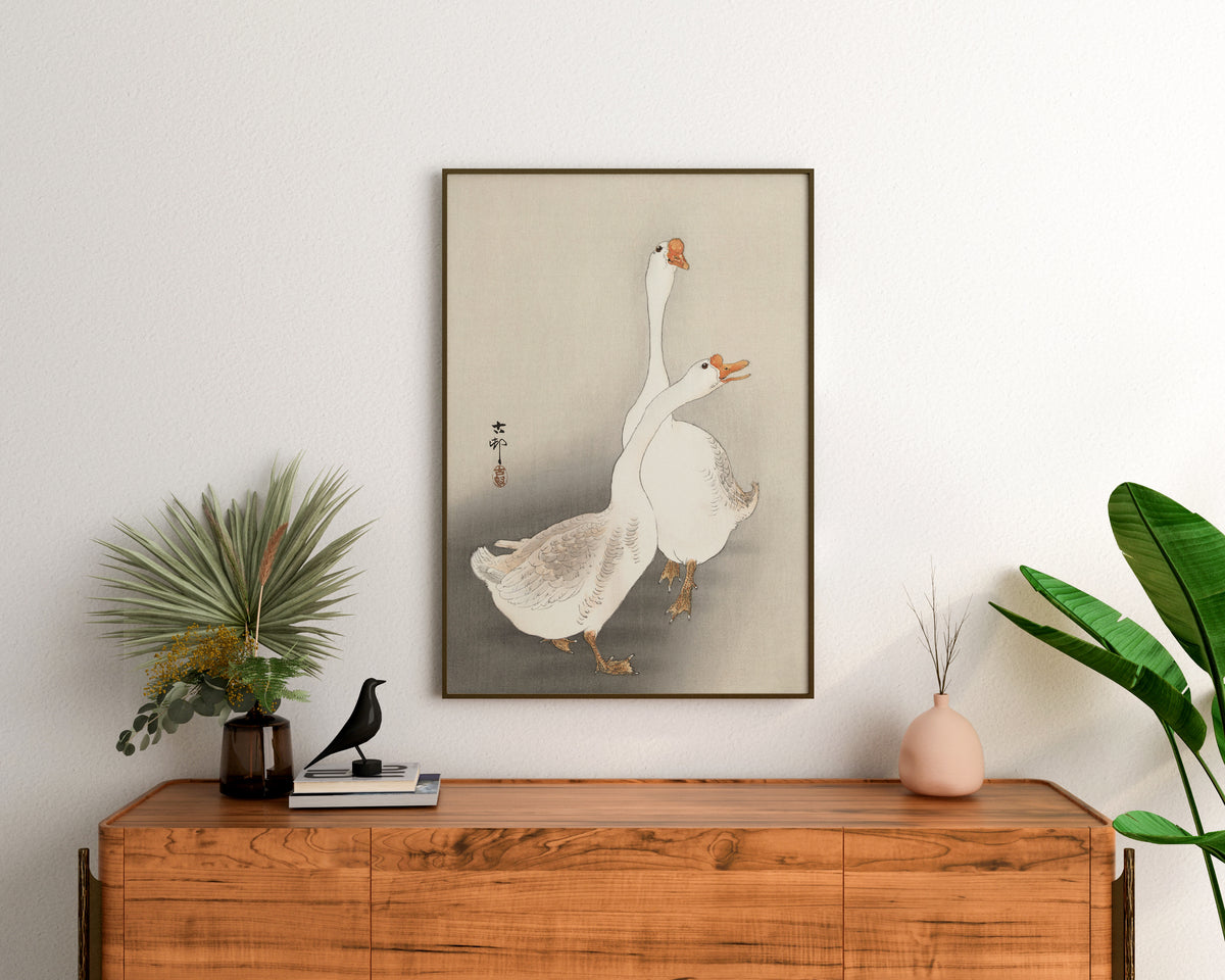 Geese Print, Vintage Japanese Art Print by Ohara Koson, Nursery Wall Art, Kids Room Fine Art Wall Hanging, Art Lover Gift