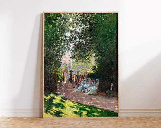 Vintage Art Print by Claude Monet, The Parc Monceau (1878), Antique Famous Oil Painting Reproduction, Green Calming Wall Art