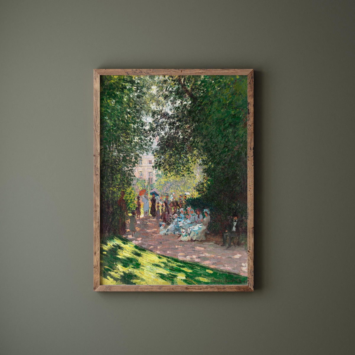 Vintage Art Print by Claude Monet, The Parc Monceau (1878), Antique Famous Oil Painting Reproduction, Green Calming Wall Art