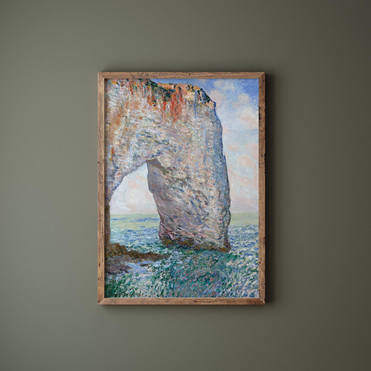 Vintage Art Print by Claude Monet, The Manneporte near Étretat (1886), Antique Famous Oil Painting Reproduction, Blue Wall Art