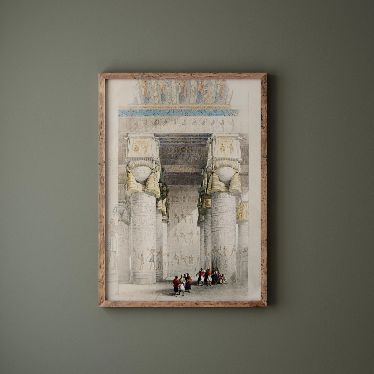 Ancient Egyptian Art Print by David Roberts, Temple of Dendera (Dandara), Egypt Architecture Illustration Reproduction, Egyptian Temple Art