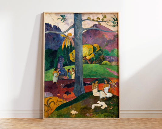 Paul Gauguin Mata Mua (1892) Print, Vintage Famous Painting Reproduction, Large Landscape Living Room Decor