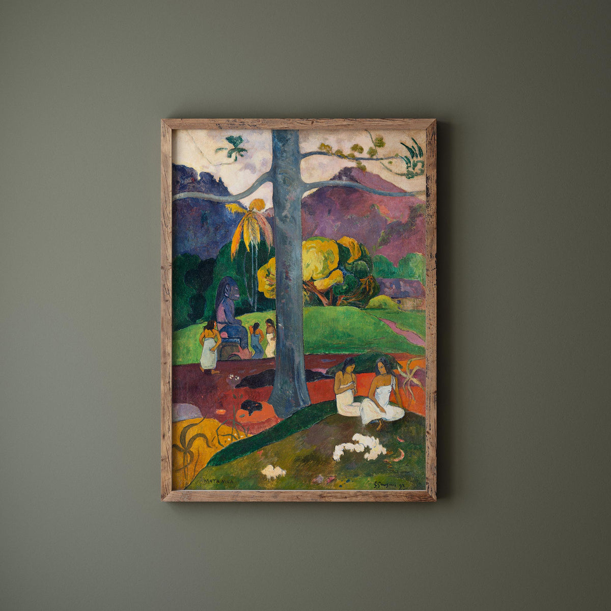 Paul Gauguin Mata Mua (1892) Print, Vintage Famous Painting Reproduction, Large Landscape Living Room Decor