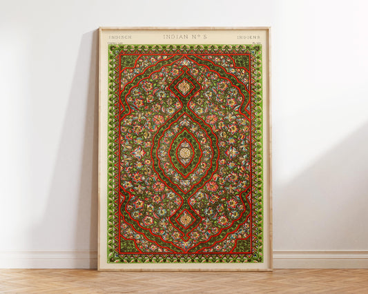 Vintage Indian Patterns Print, Grammar of Ornament by Owen Jones, Islamic Art Reproduction, Traditional Cultural Motifs