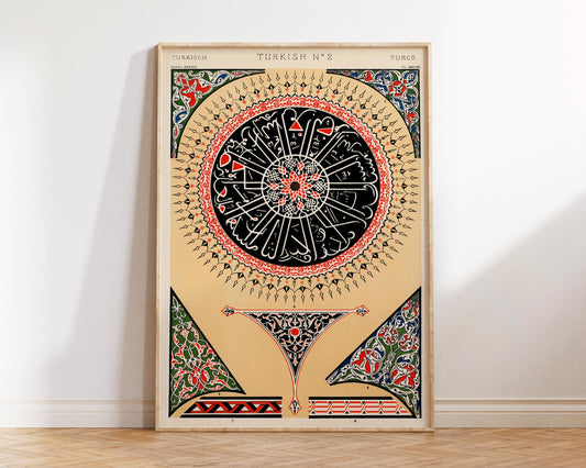 Vintage Turkish Patterns Print by Owen Jones, Grammar of Ornament Wall Art, Antique Islamic Texture Poster, Arabesque Patterns, Abstract Art
