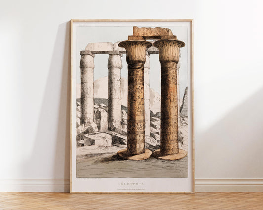 Ancient Egyptian Art Print by Giovanni Battista Belzoni, Egypt Architecture Illustration Reproduction, Vintage Egyptian Temple Print