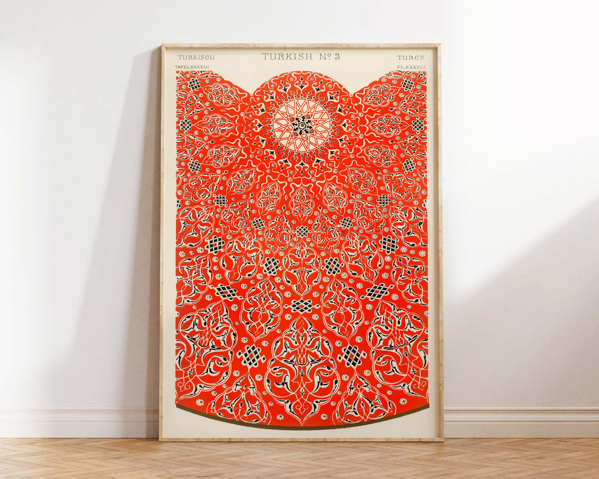 Vintage Turkish Patterns Print by Owen Jones, Grammar of Ornament Wall Art, Antique Islamic Texture Poster, Arabesque Patterns, Abstract Art