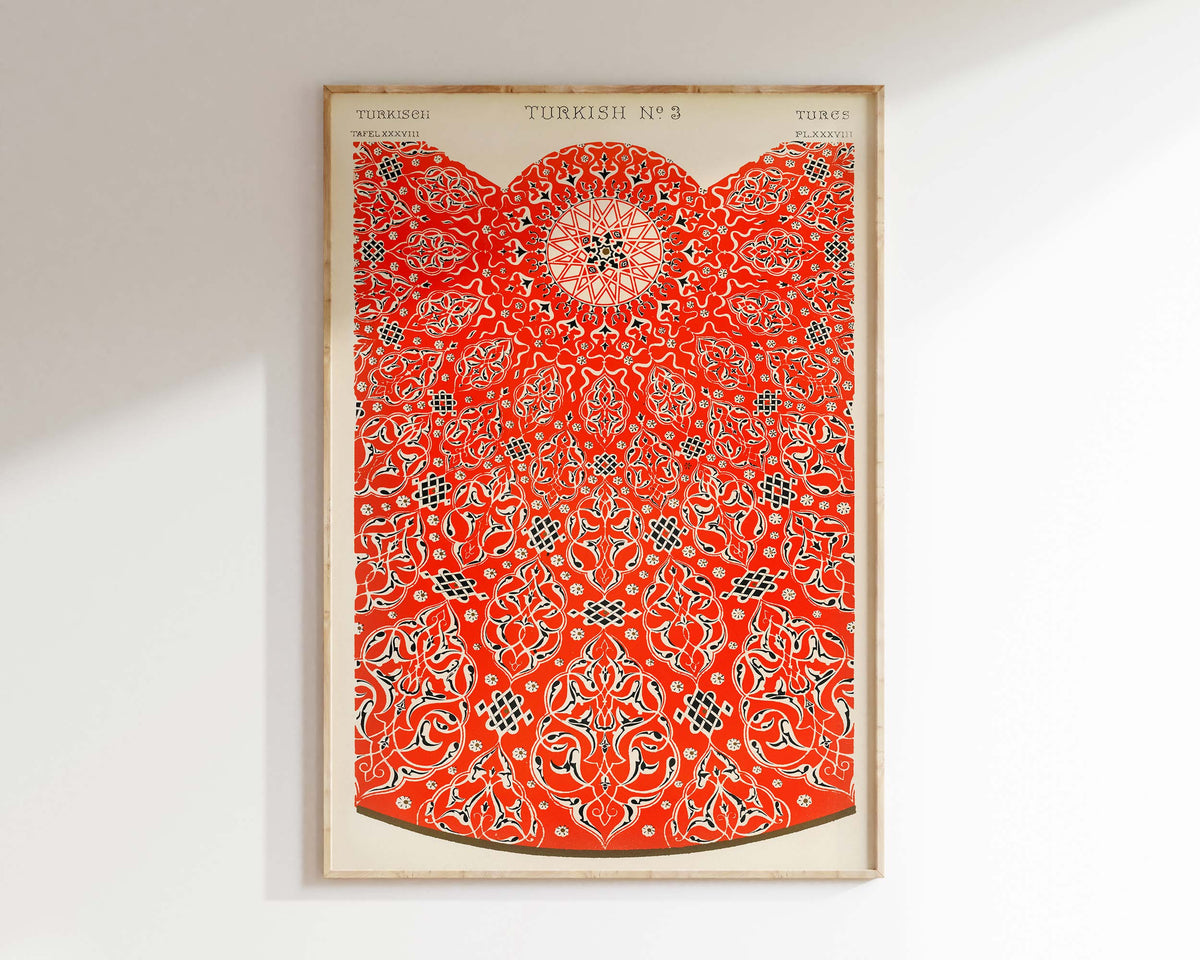 Vintage Turkish Patterns Print by Owen Jones, Grammar of Ornament Wall Art, Antique Islamic Texture Poster, Arabesque Patterns, Abstract Art