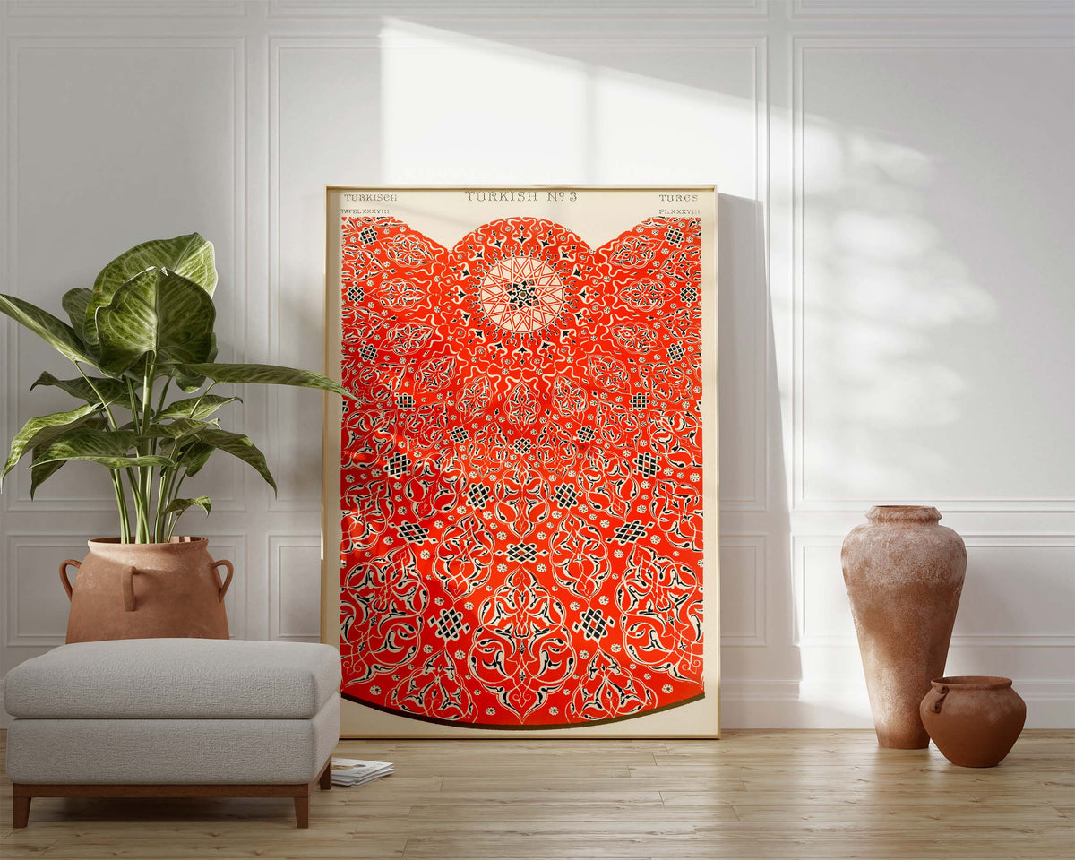Vintage Turkish Patterns Print by Owen Jones, Grammar of Ornament Wall Art, Antique Islamic Texture Poster, Arabesque Patterns, Abstract Art