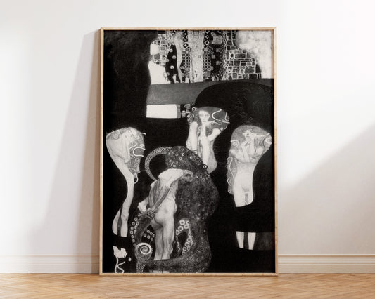 Gustav Klimt Art Print, Jurisprudence Reproduction, Art Nouveau Wall Art, Famous Artwork Print, 1900s