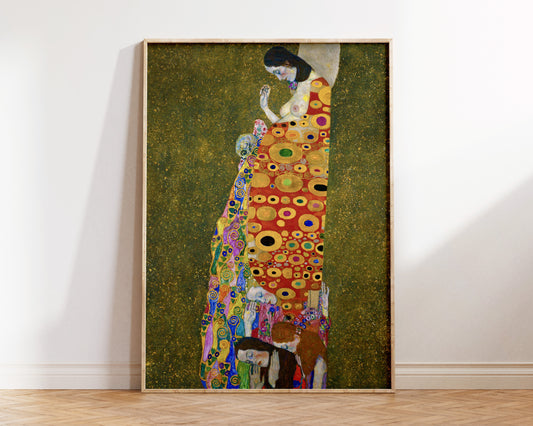 Gustav Klimt Painting "Hope II" Reproduction, Art Nouveau Wall Art, Famous Artwork Print, 1900s