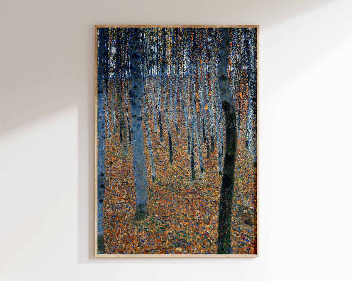 Gustav Klimt Painting, Art Nouveau Wall Art, Famous Artwork Print, "Beech Grove I" Reproduction, 1900s, Forest Painting, Art Lover Gift
