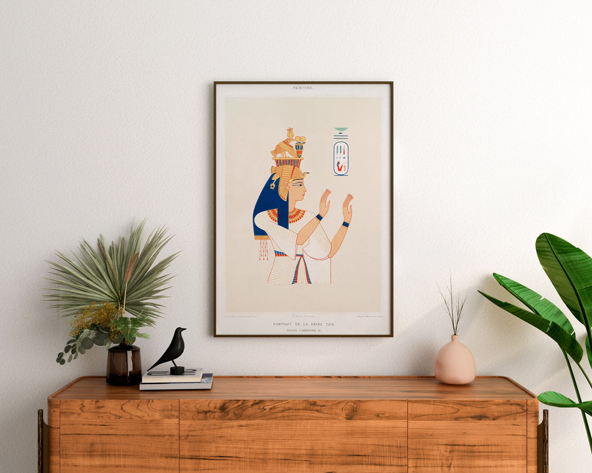Ancient Egyptian Art Print by Émile Prisse d'Avennes, Vintage Egyptology Art Reproduction, Antique Egypt Mythology Wall Art