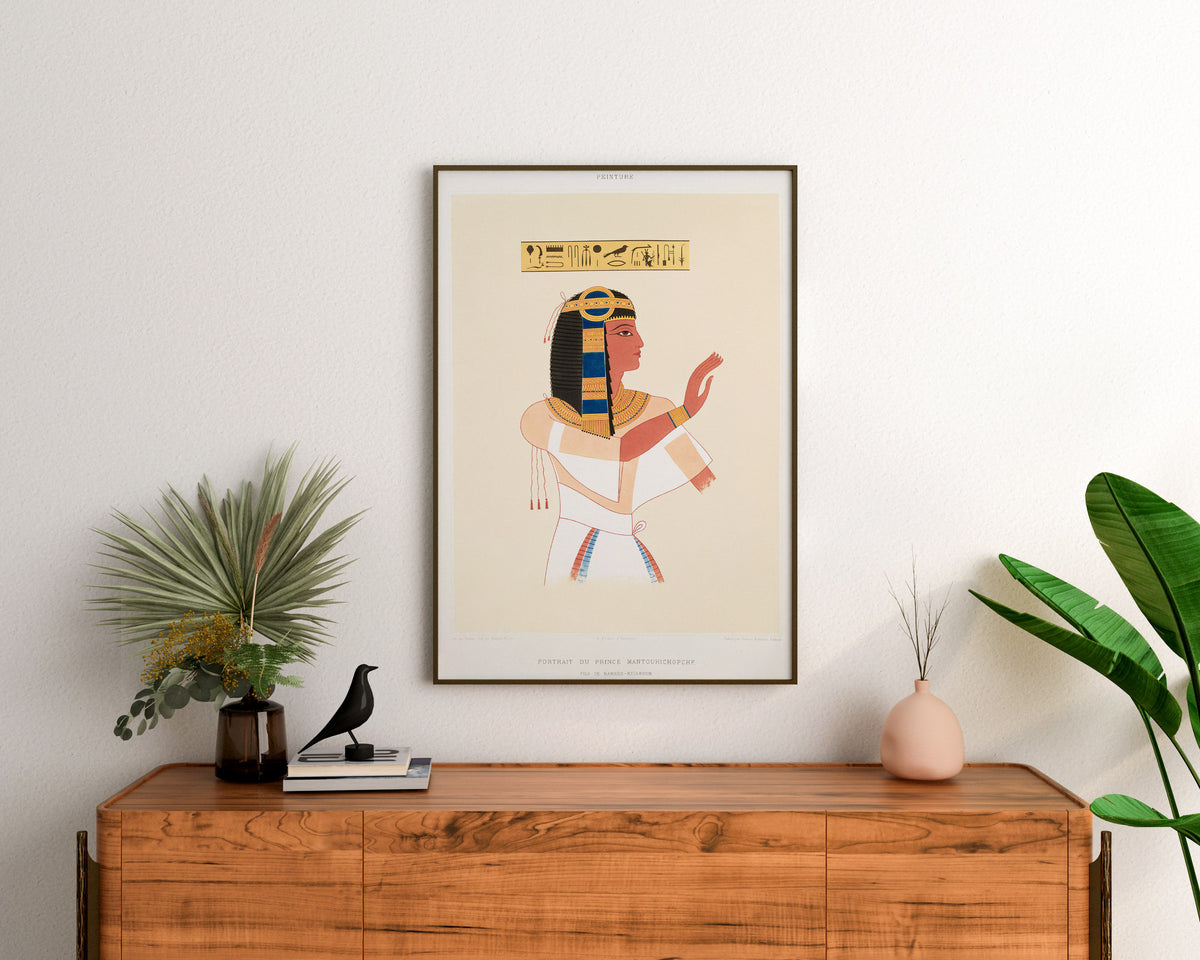 Ancient Egyptian Art Print by Émile Prisse d'Avennes, Vintage Egyptology Art Reproduction, Antique Egypt Mythology Wall Art
