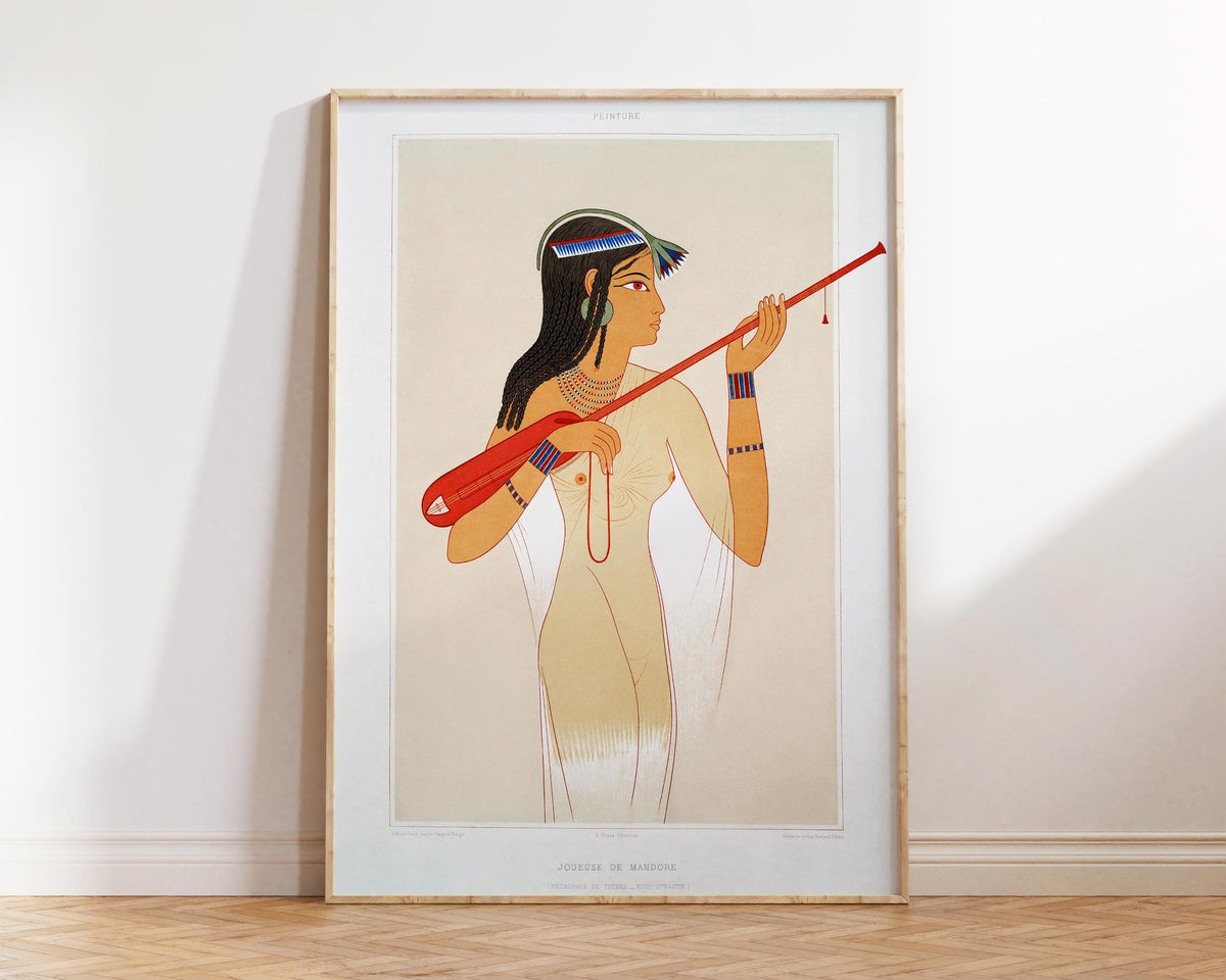 Ancient Egyptian Art Print by Émile Prisse d'Avennes, Vintage Egyptology Art Reproduction, Antique Egypt Mythology Wall Art