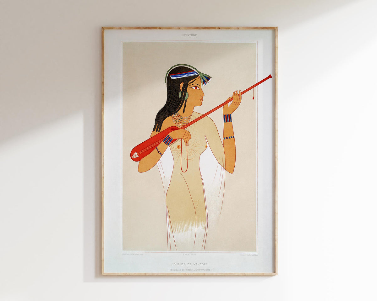 Ancient Egyptian Art Print by Émile Prisse d'Avennes, Vintage Egyptology Art Reproduction, Antique Egypt Mythology Wall Art