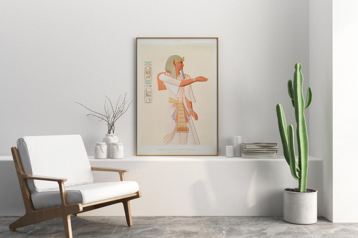 Ancient Egyptian Art Print by Émile Prisse d'Avennes, Vintage Egyptology Art Reproduction, Antique Egypt Mythology Wall Art