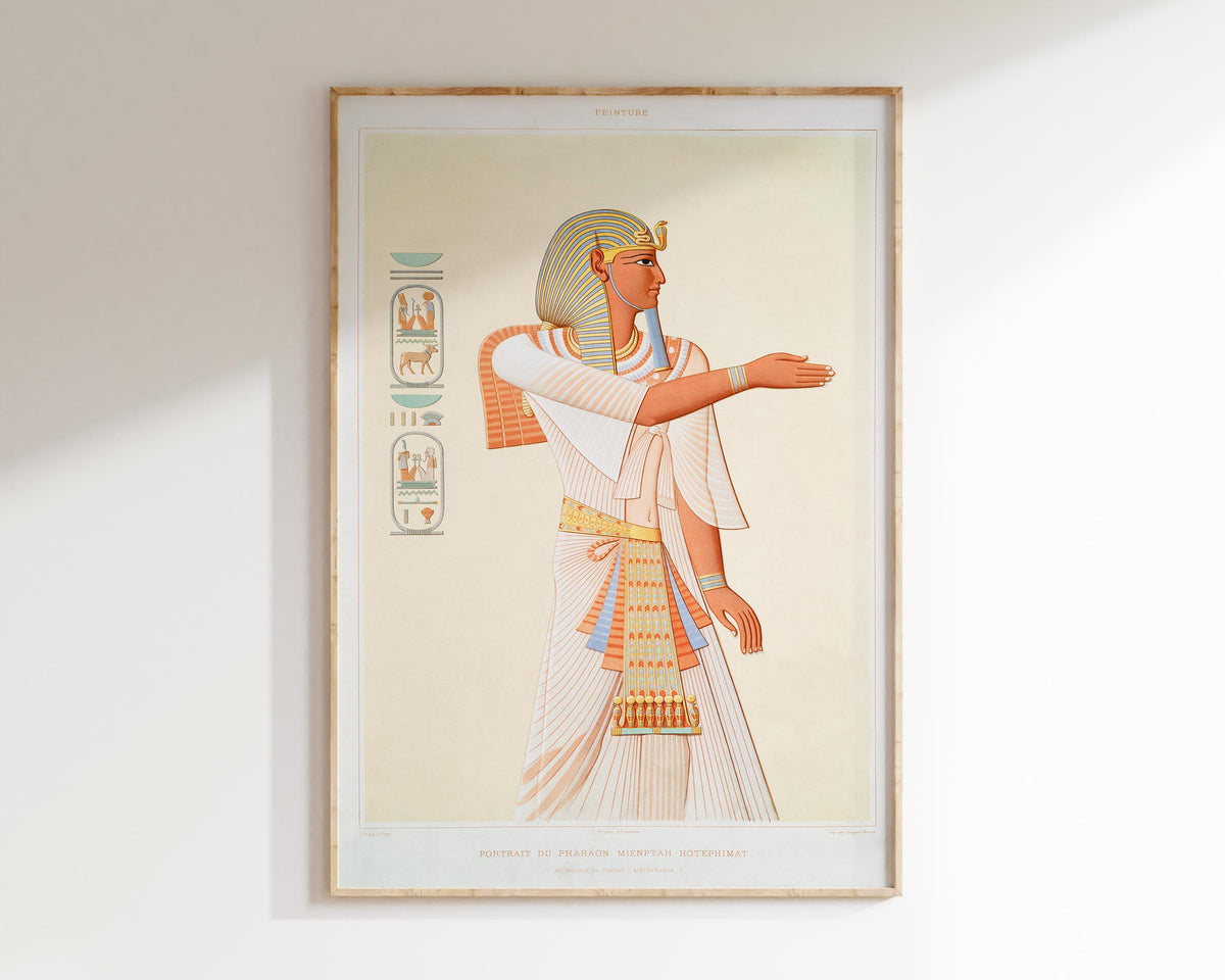 Ancient Egyptian Art Print by Émile Prisse d'Avennes, Vintage Egyptology Art Reproduction, Antique Egypt Mythology Wall Art