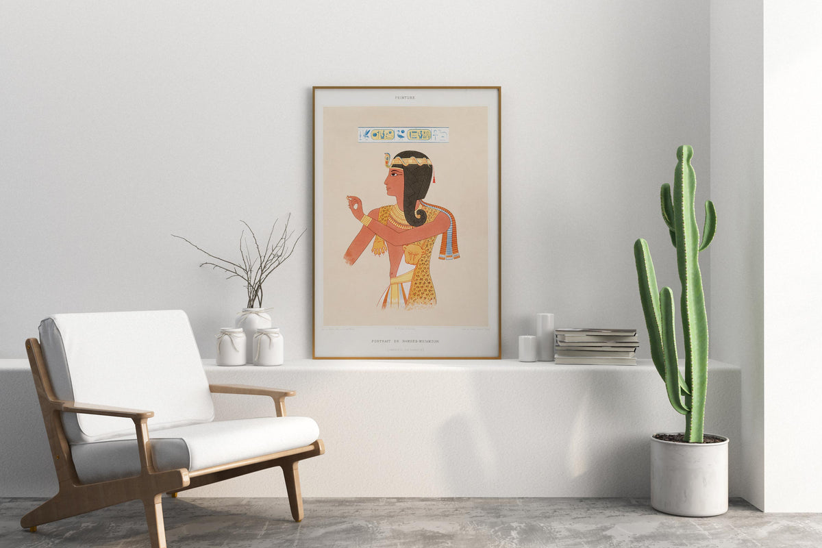 Ancient Egyptian Art Print by Émile Prisse d'Avennes, Vintage Egyptology Art Reproduction, Antique Egypt Mythology Wall Art