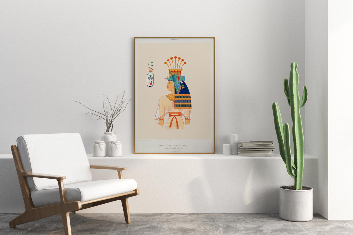 Ancient Egyptian Art Print by Émile Prisse d'Avennes, Vintage Egyptology Art Reproduction, Antique Egypt Mythology Wall Art