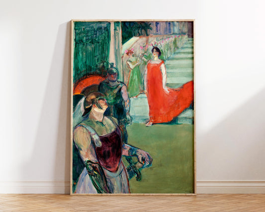 Vintage Art Print by Henri de Toulouse–Lautrec "The Opera Messalina at Bordeaux" (1900), Antique Art Nouveau Painting Reproduction