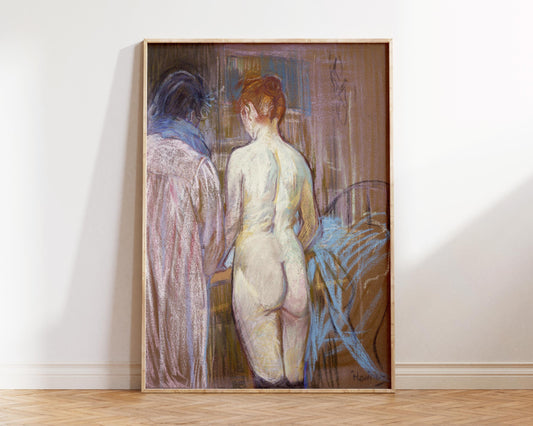 Vintage Art Print by Henri de Toulouse–Lautrec "Prostitutes" (1893), Antique Art Nouveau Painting Reproduction, Nude Woman Wall Art